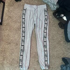 grey slim sweatpants in a size small